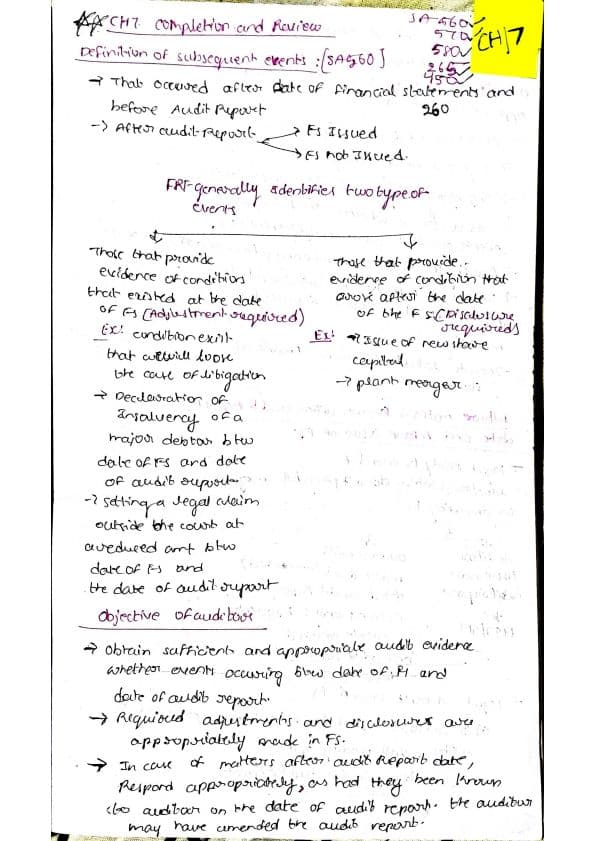 First page of Audit ch 7 detailed notes