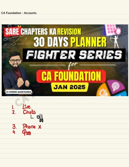 First page of Hardik Manchanda notes of ca foundation of account