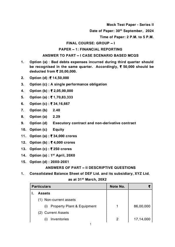 First page of MTP 2 Answers For Nov 24