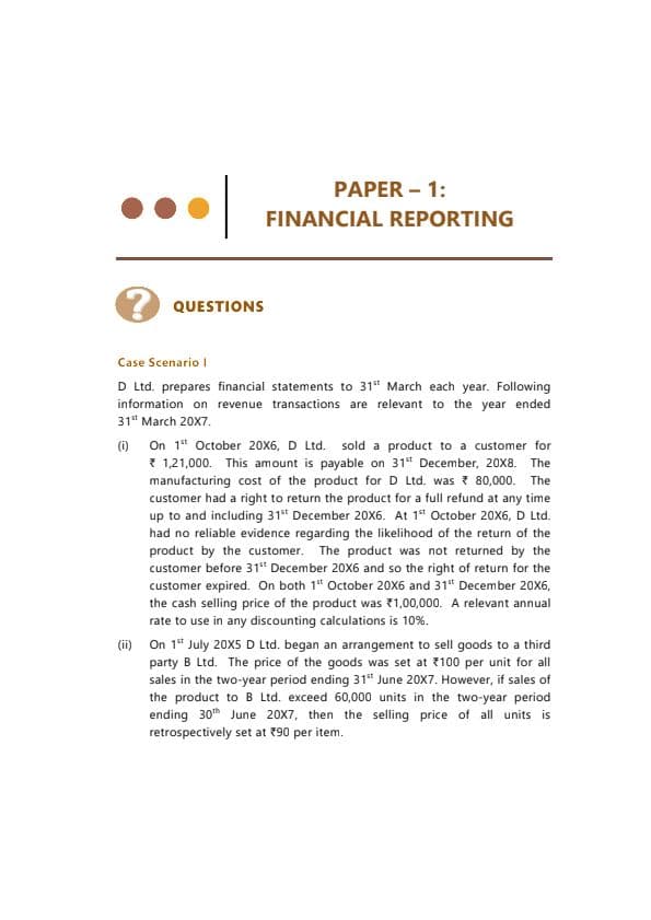 First page of Nov 24 Revision Test Paper For Practice