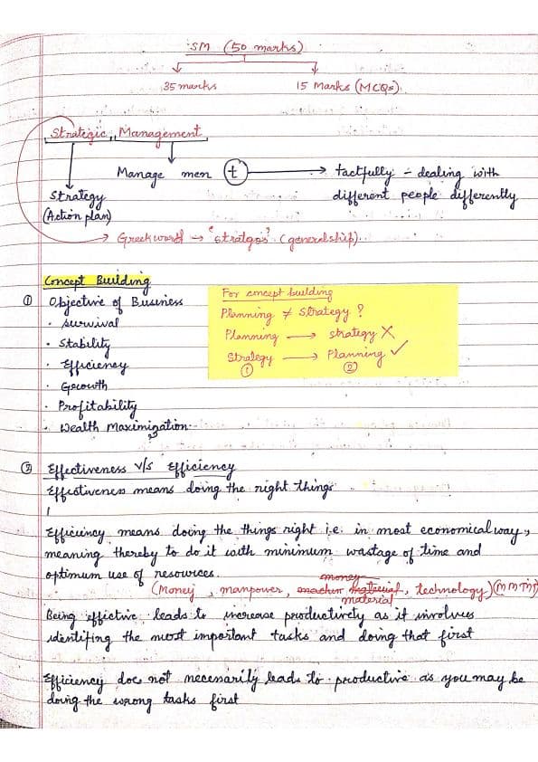 First page of STRATEGIC MANAGEMENT CHAPTER 1