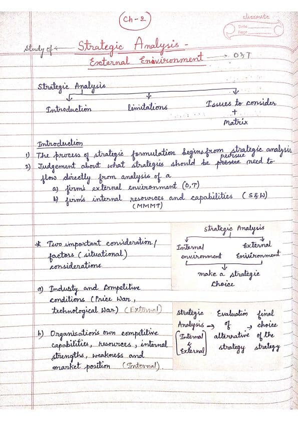 First page of STRATEGIC MANAGEMENT CHAPTER 2