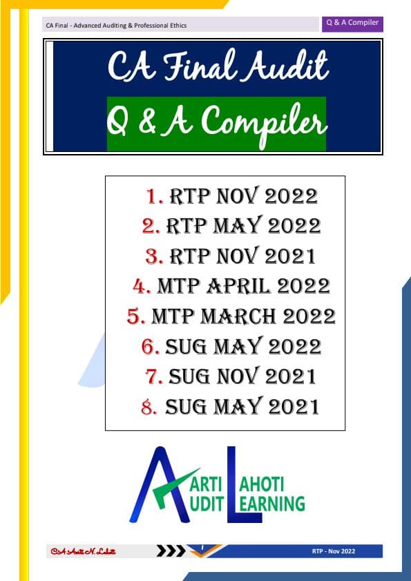 First page of Question Answer Compiler For Exam Questions Understanding By CA Aarti Lahoti