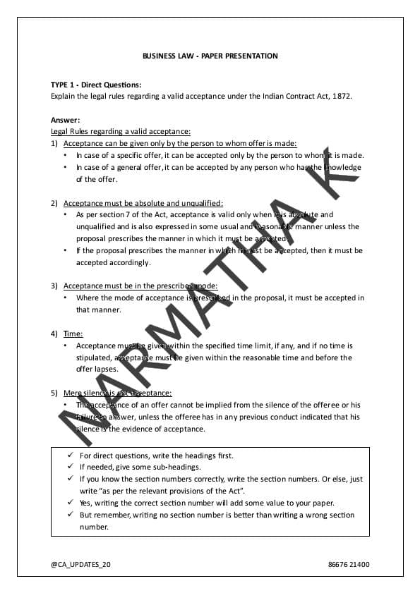 First page of PAPER PRESENTATION of BUSINESS LAW
