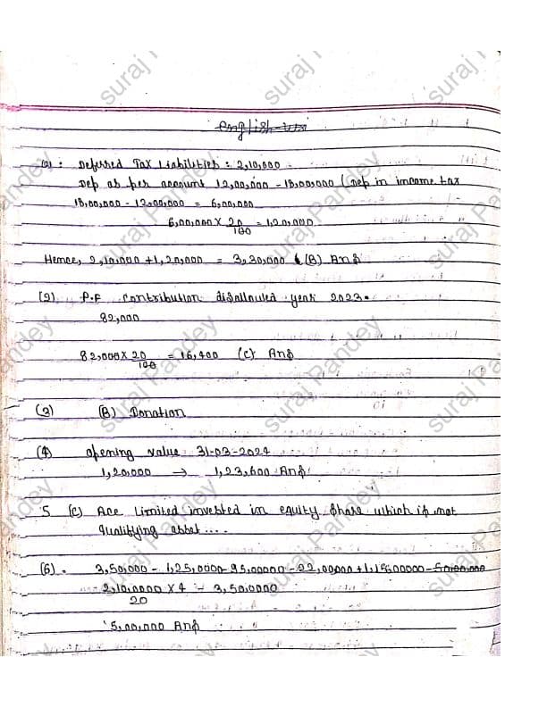First page of Intermediate exam mcq solution jan 2025