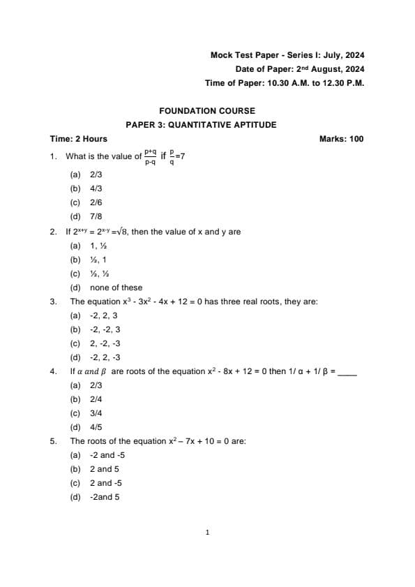 First page of september mtp maths
