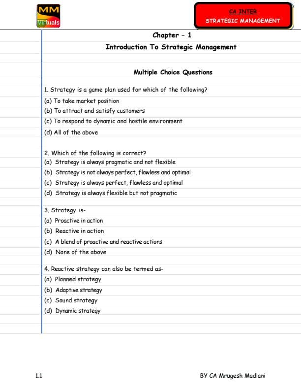 First page of SM MCQ's For Jan 25