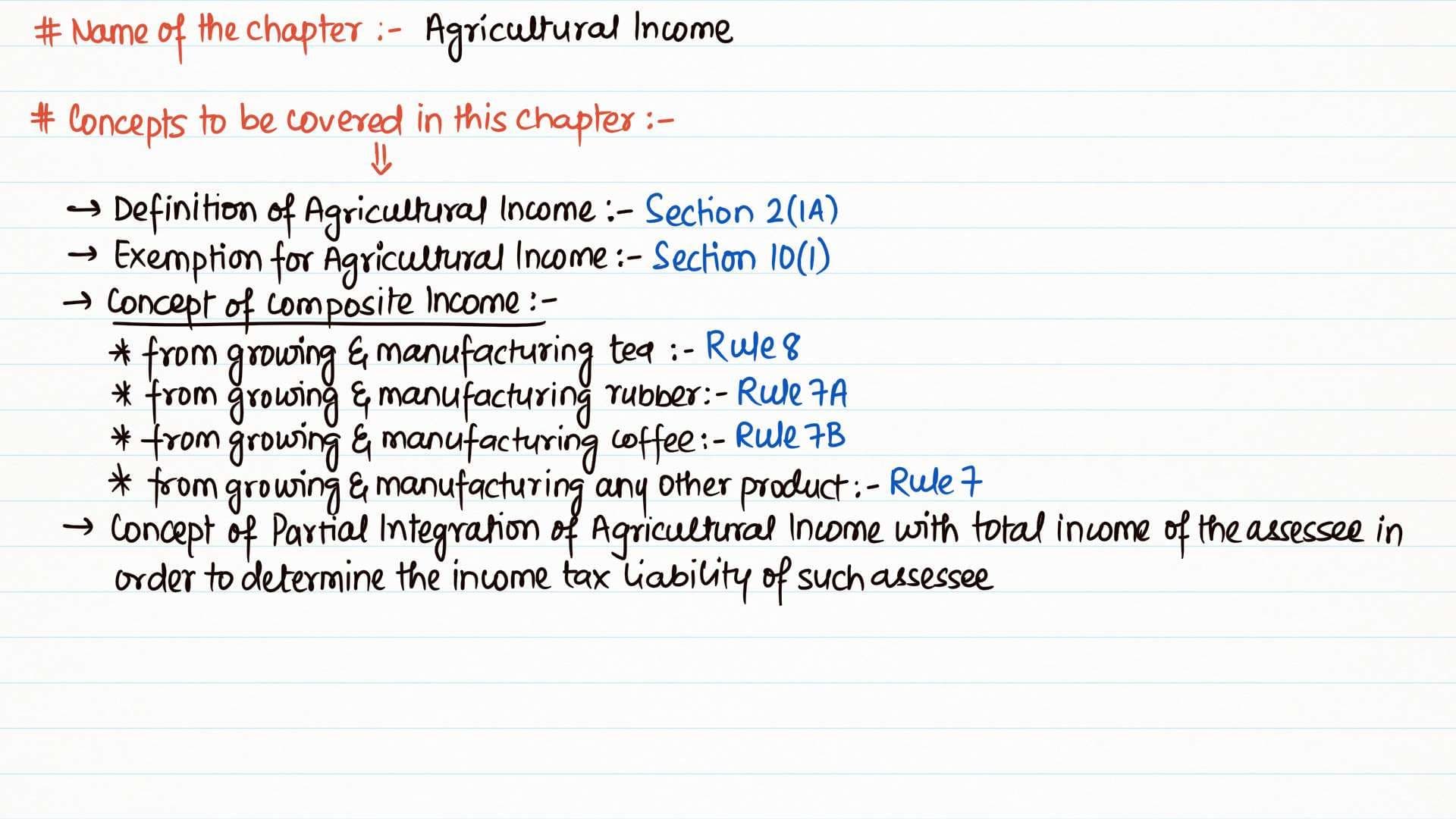 First page of Agricultural Income, PGBP Please Refer the Amendments, If any From May 2024