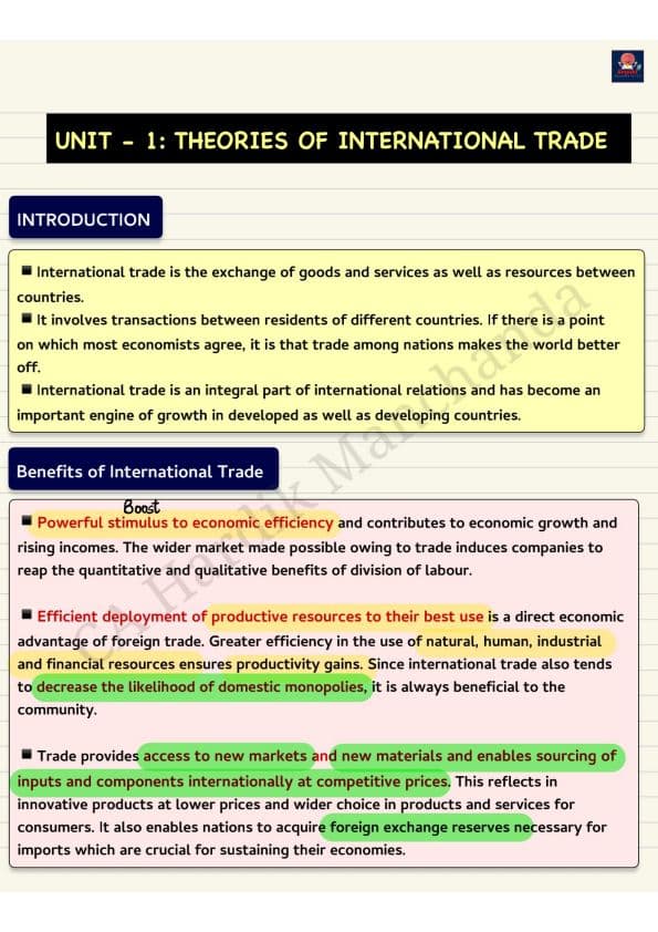 First page of 【Ch-9】hardik manchanda eco notes
