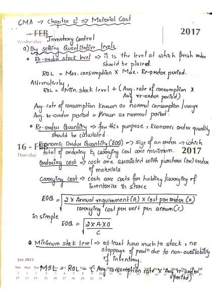 First page of CA Inter Costing Chapter 2