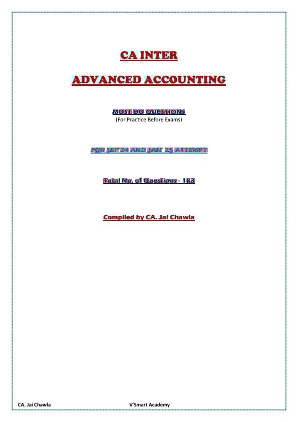 First page of ADVANCED ACCOUNTS IMP Q BANK WITH SOLUTIONS