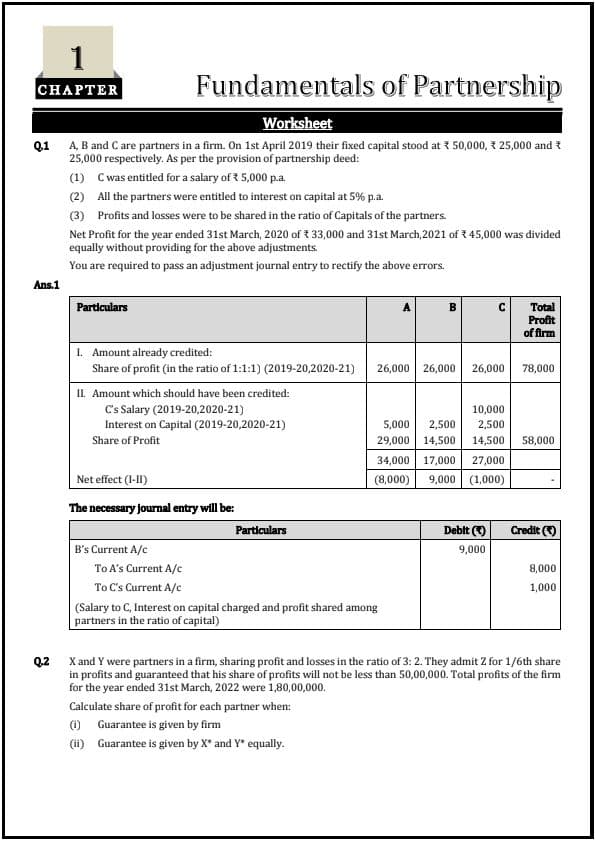 First page of CA foundation Accountancy Ch 1-6 Worksheet with solutions hope it will help you prepare for your next attempt