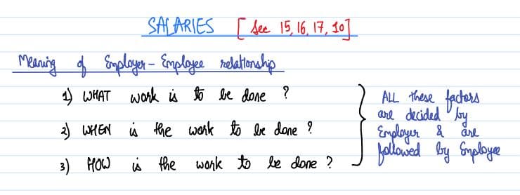 First page of Salaries Handwritten Notes