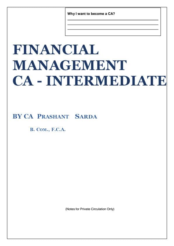 First page of Fm notes by ca prashant sarda sir