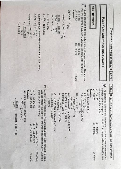 First page of Time Value of Money Scanner