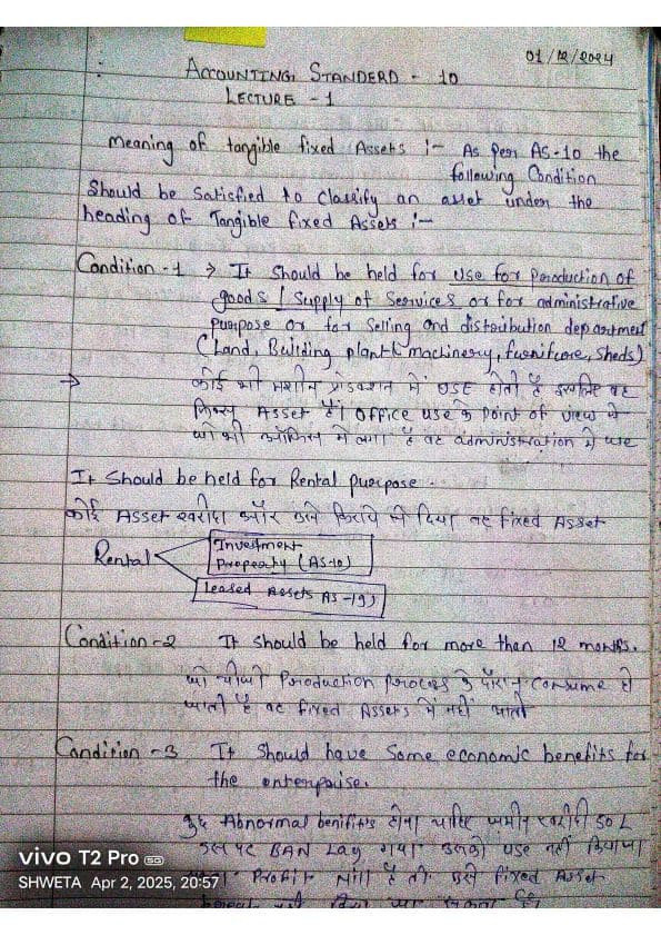 First page of CA inter accounting standard 10