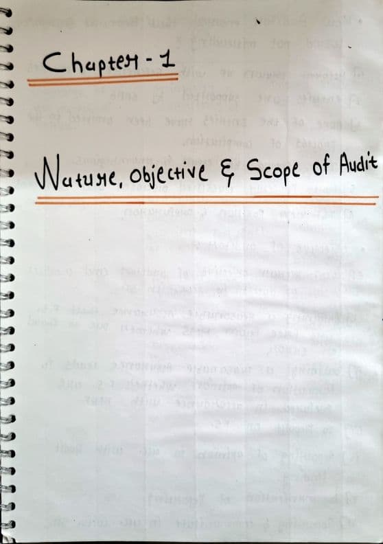 First page of Audit handwritten notes Chapter 1