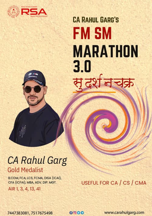 First page of CA inter May 25 FM and SM full syllabus notes CA Rahul Garg Sir