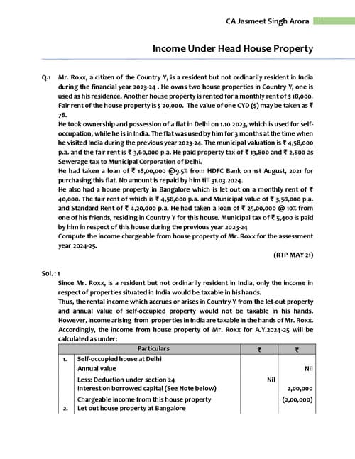 First page of House Property jasmith singh sir