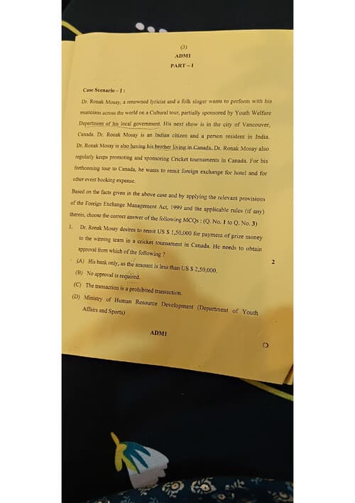 First page of Law mcq CA inter