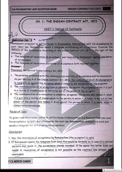 First page of Law question bank IG sir