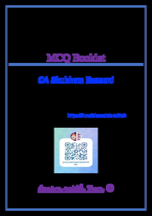 First page of CA Inter Auditing & Ethics MCQ Booklet By CA Shubham Keswani