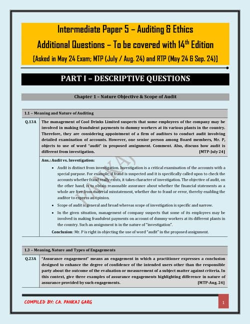 First page of Auditing