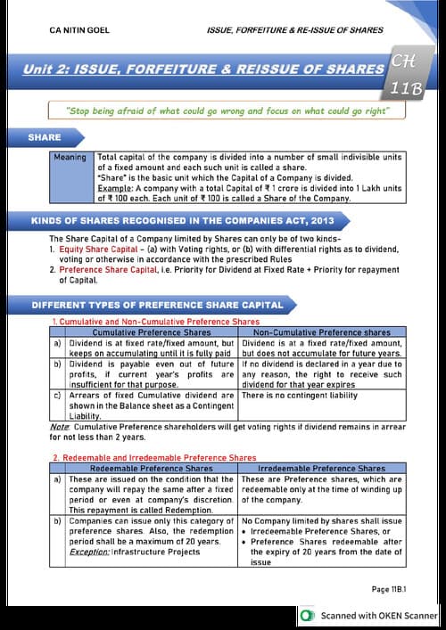 First page of Company accounts, full concept + questions With solution