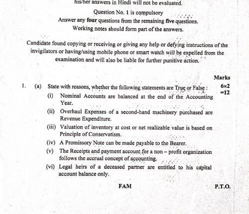 First page of Accounts (PYQ) #September 2024