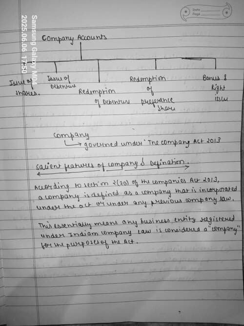 First page of According to The companies act 2013