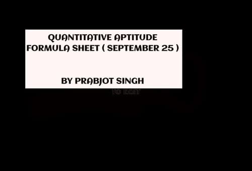 First page of QUANTITATIVE APTITUDE FORMULA SHEET