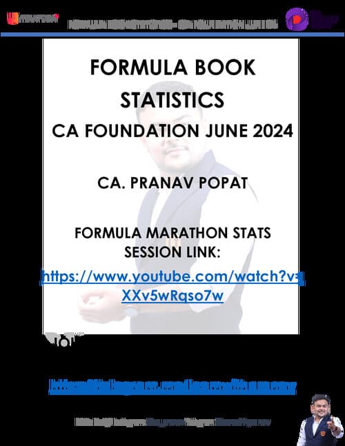 First page of Statistics formula by pranav popat sir