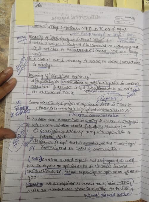 First page of Ca inter notes Ch-7 ( COMPLETION & REVIEW) SA 265 By Rishabh Jain