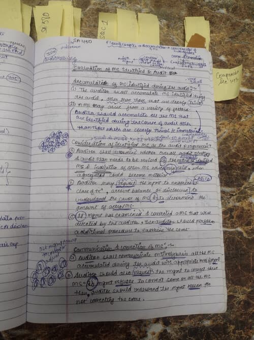 First page of Ca inter notes Ch-7 ( COMPLETION & REVIEW) SA 450 By Rishabh Jain