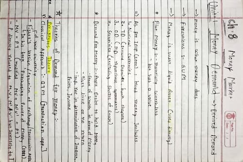 First page of Summary Note (for last minutes revision)