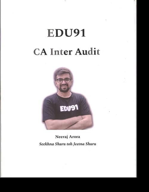 First page of Audit book neeraj Arora sir ca inter