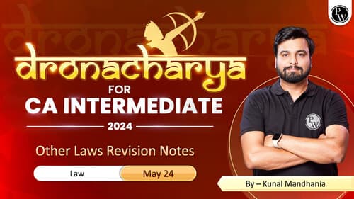 First page of Marathon Notes Other Laws by Kunal Mandhania(CA Wallah)