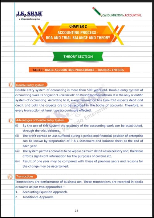 First page of Accounting theory Jk shah notes