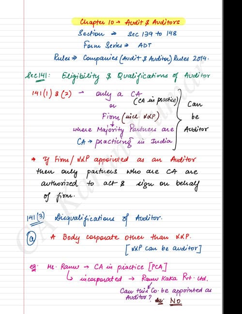 First page of Audit and auditor ca inter law notes karan kumar sir. Bb vartual