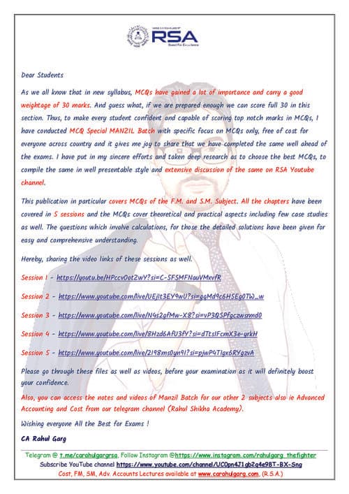 First page of Fm sm mcq Ca rahul garg