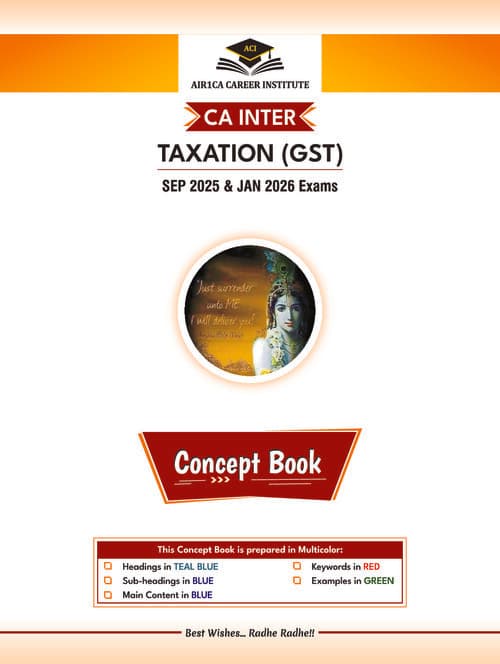 First page of GST Concept Book By CA Surender Mittal from AIR1CA CAREER INSTITUTE for sept 25