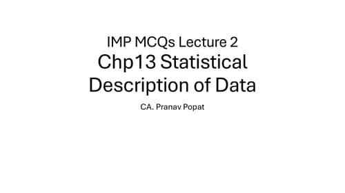 First page of Imp MCQ of Ch 13 of quantitative aptitude by pranav popat sir