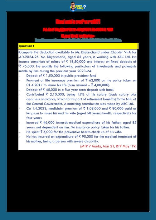 First page of Deductions from GTI LDR Questions by CA Amit Mahajan Sir.