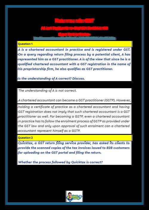 First page of Returns under GST LDR Questions by CA Amit Mahajan Sir.