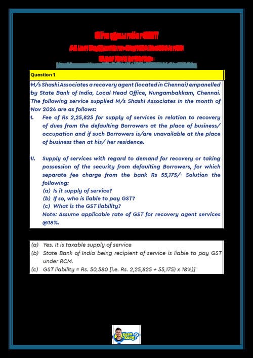 First page of Charge under GST LDR Questions by CA Amit Mahajan Sir.