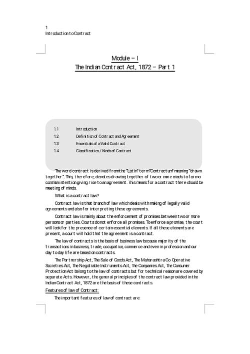 First page of Best for Indian Contract Act 1872