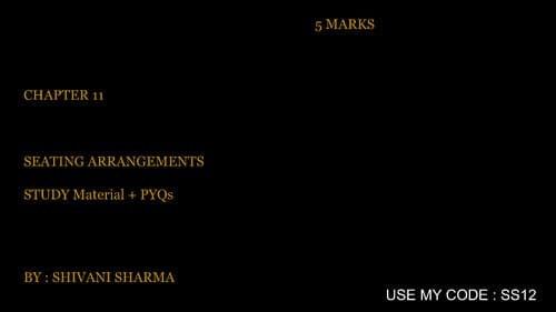 First page of QA setting arrangement study material+PYQs By Shivani Sharma ma'am