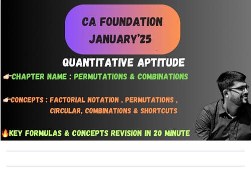 First page of CA FOUNDATION QUANTITATIVE APTITUDE PERMUTATION AND COMBINATION