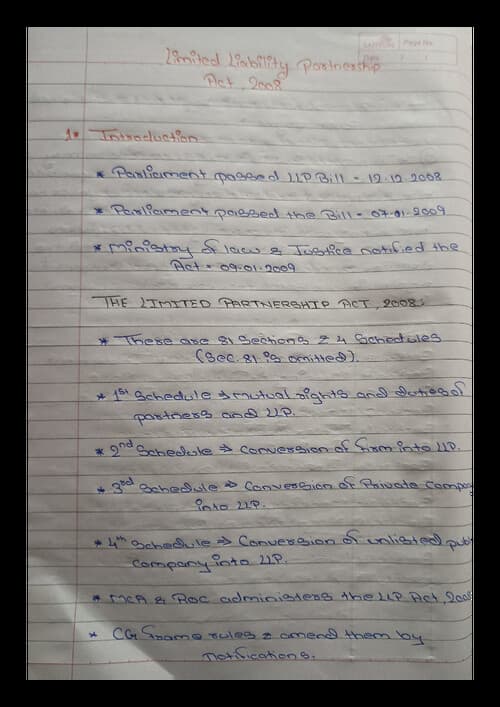 First page of Law easy and best notes to help you to study