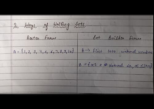 First page of Handwritten notes of ch-7 Sets, Relation & Function
